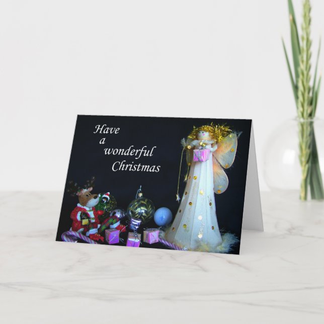 Fairy and Reindeer, la carte de Noël, (Devant)