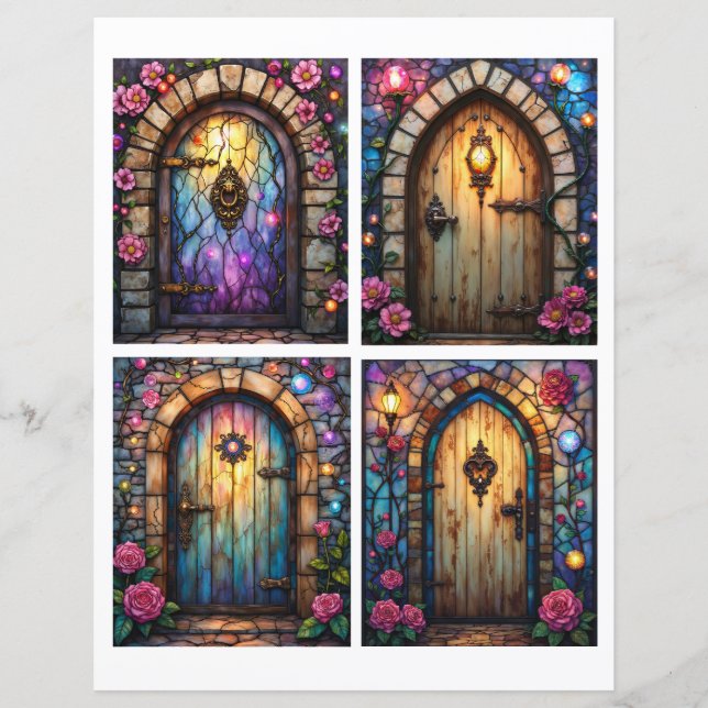 Fairy door scenes ephemera card cutouts (Devant)