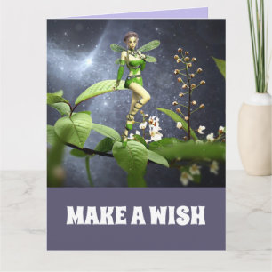 FAIRY ELF GIRL FOREST BISTHDAE Carte de voeux