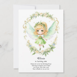 Fairy First Birthday Invitation