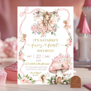Fairy First Blonde Hair Girl invitation anniversai