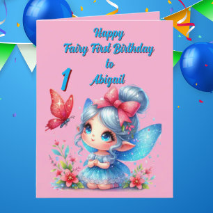 Fairy First Photo Anniversaire de enfant Carte de 
