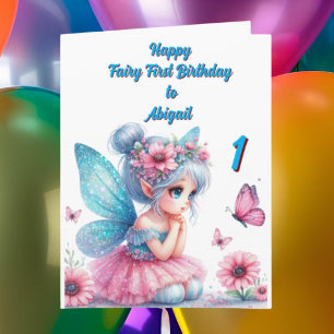 Fairy First Photo Anniversaire de enfant Carte de 