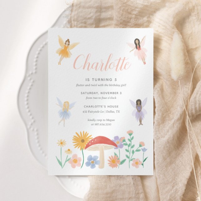 Fairy Floral Girl Anniversaire Fête Invitation (Créateur téléchargé)