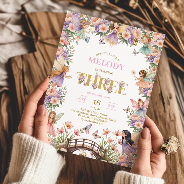 Fairy flower 3rd birthday Invitation (Créateur téléchargé)