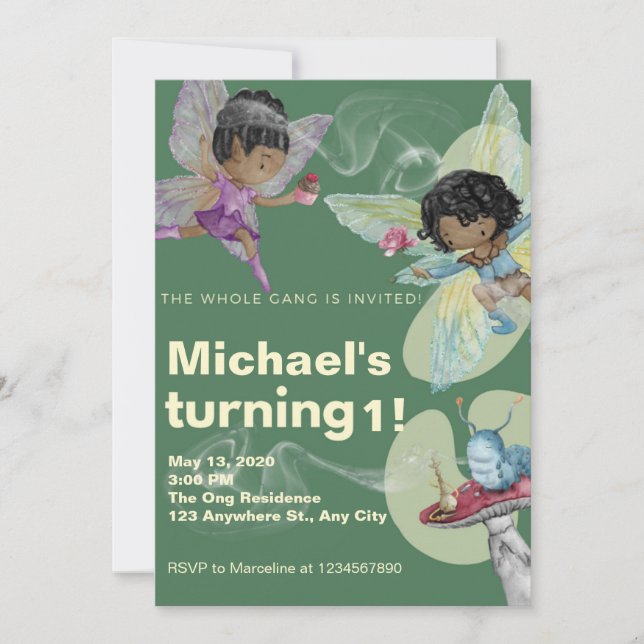 Fairy Gang Party Anniversaire Carte d'invitation (Devant)