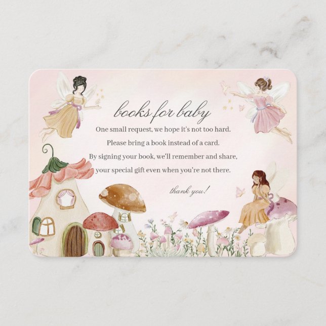 Fairy Garden Baby Books for Baby Invitation Insert (Devant)