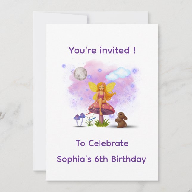 Fairy Garden Birthday Invitation (Devant)