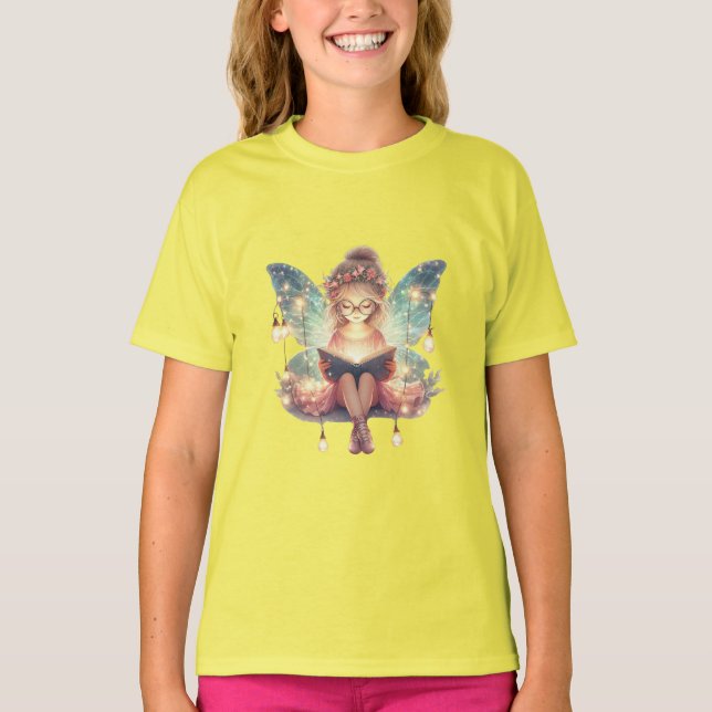 Fairy Girl Loves Lecture T-Shirt (Devant)