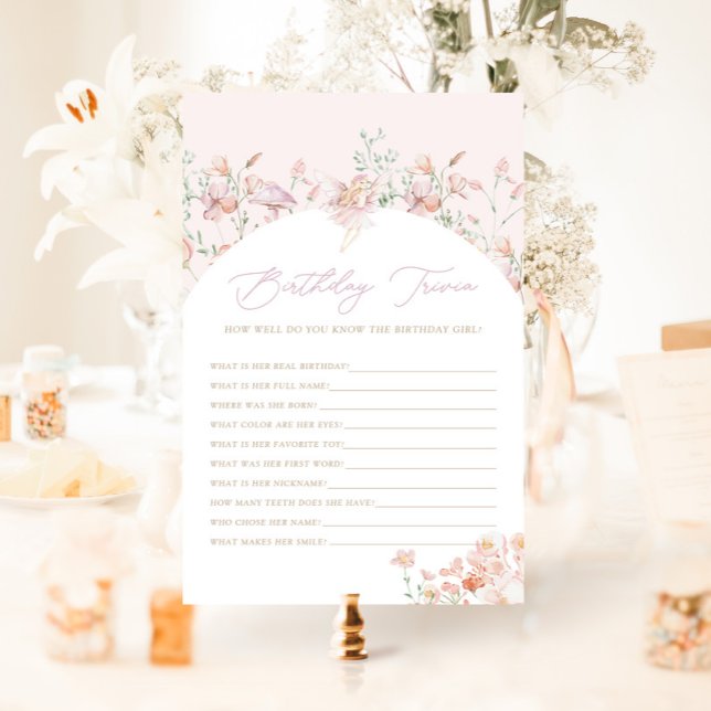 Fairy Girls Pink Anniversaire Trivia Jeu (Créateur téléchargé)