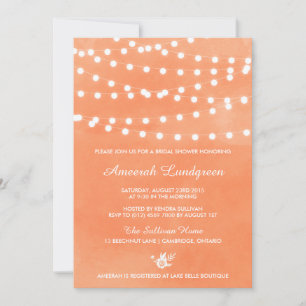Fairy Lights Orange Douche nuptiale Invitation