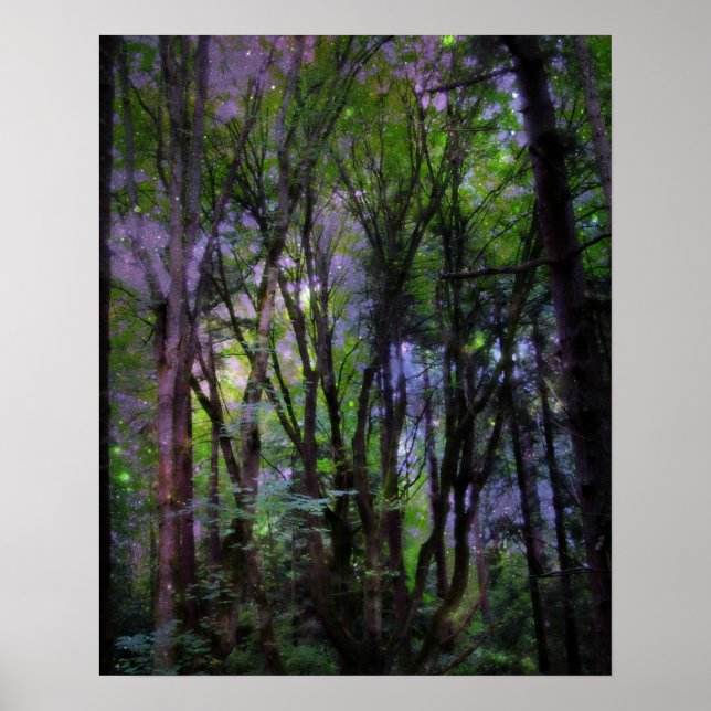 Fairy Lights Surreal Forest Poster Imprimer (Devant)