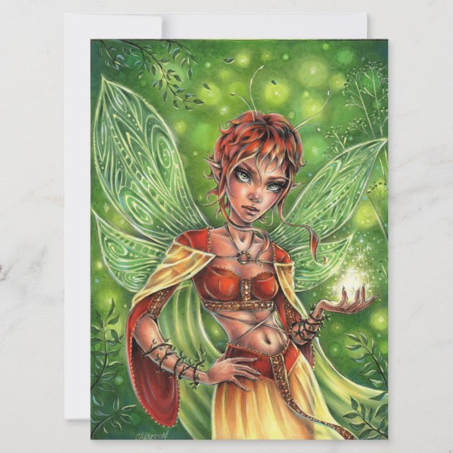 Fairy Magic Imaginaire Forest Wings Femme Art Card (Devant)