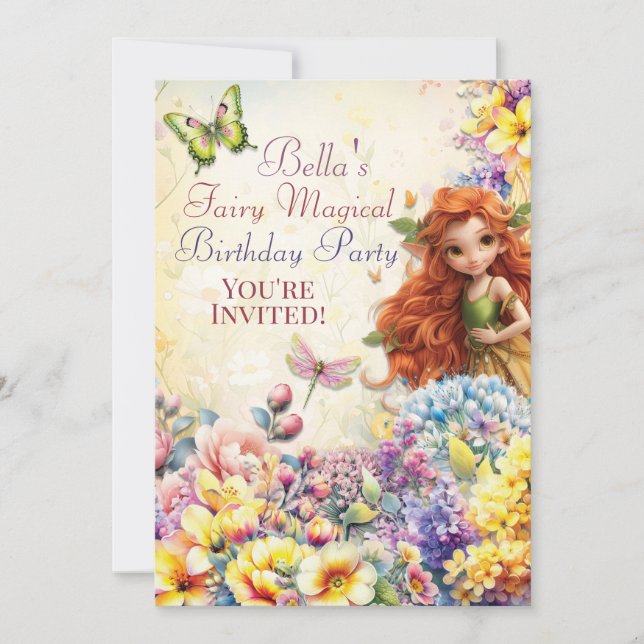 Fairy Magique Anniversaire Fête Invitation (Devant)