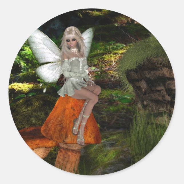 Fairy on a Musroom Design 2 Stickers (Devant)