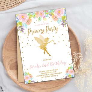 Fairy Parties scintillant Princess Invitations d'a