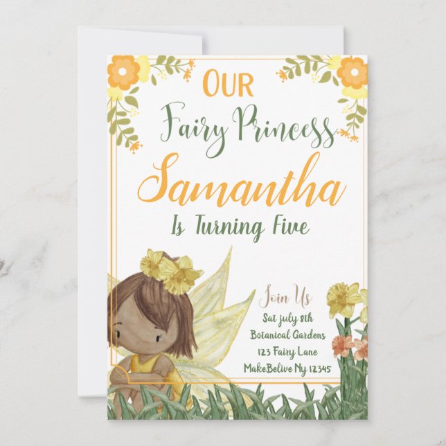 Fairy Princess Anniversaire Carte d'invitation (Devant)