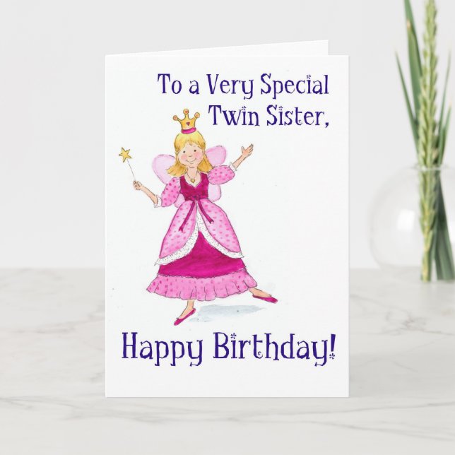 Fairy Princess Carte d'anniversaire pour une soeur (Devant)