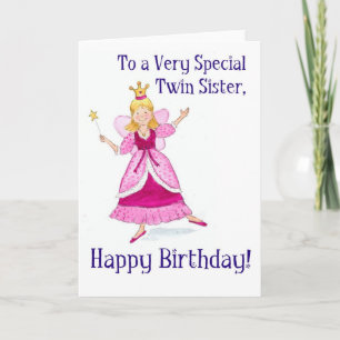 Fairy Princess Carte d'anniversaire pour une soeur