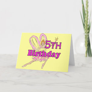 Fairy princess Girl 5e carte d'anniversaire