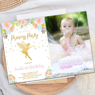 Fairy Princess Invitations d'anniversaire avec pho