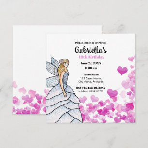 Fairy Princess Mariée robe Mode Coeurs roses Inv