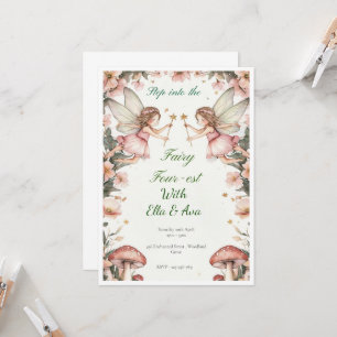Fairy QUATRE est Invitation d'anniversaire - Twin 