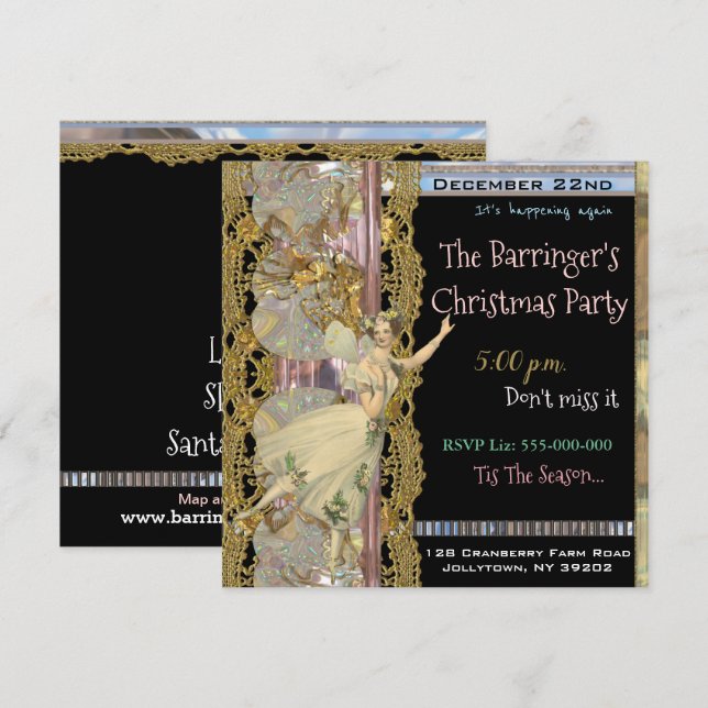 Fairy Rappel Noël Fête Invitation (Devant / Derrière)