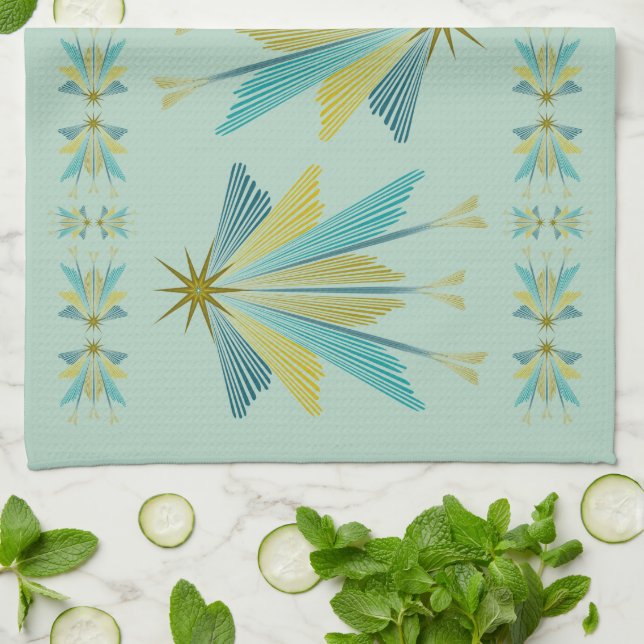 Fairy Stars Pistachio Serviette de cuisine (Plié)