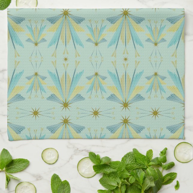 Fairy Stars Pistachio Serviette de cuisine (Plié)