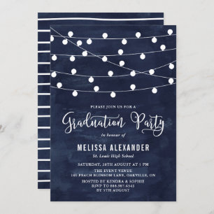 Fairy String Lights Graduation Party Invitation