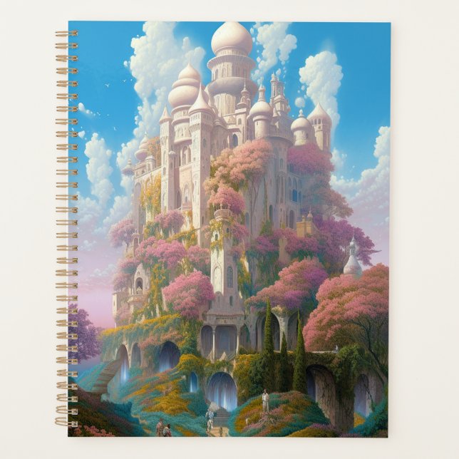 Fairy Tale Castle Rose White Gold Imaginaire Art (Devant)