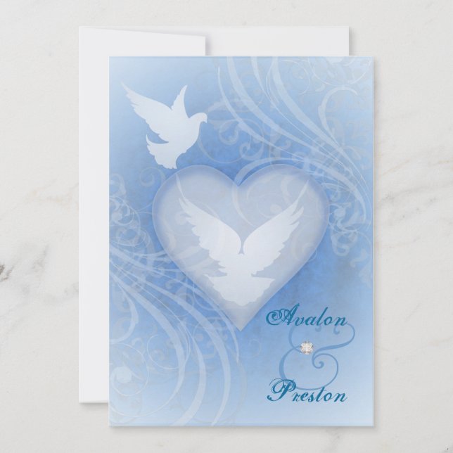 Fairy Tale Flourish Blue Princess Invitations (Devant)
