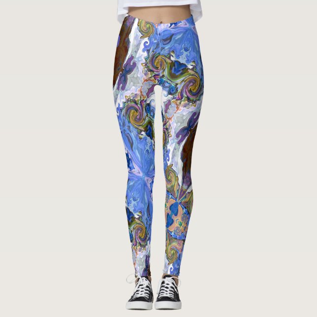 Fairy Tale Hearts Blue Leggings (Devant)