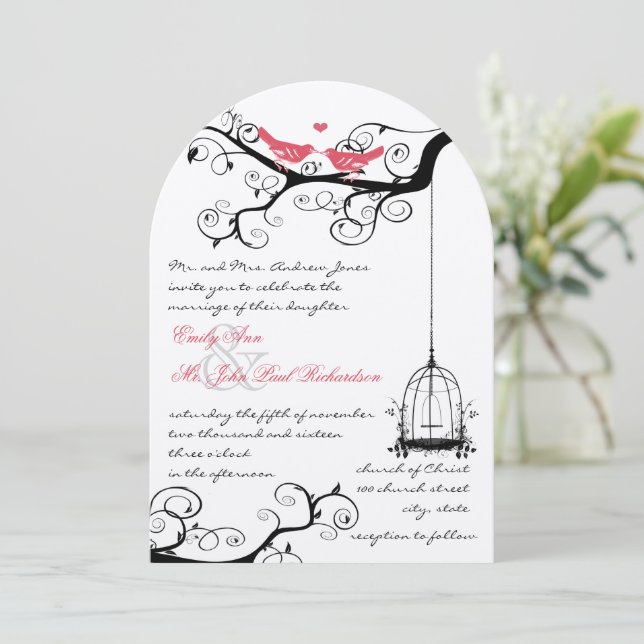 Fairy Tale Love Bird Yarrow Rose Invitation de Mar (Debout devant)