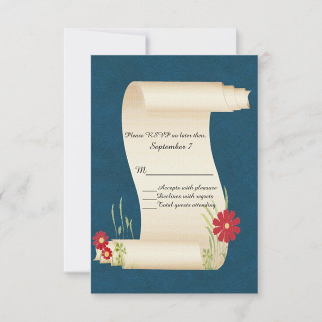 Fairy Tale Scroll Wedding Carte RSVP (Devant)