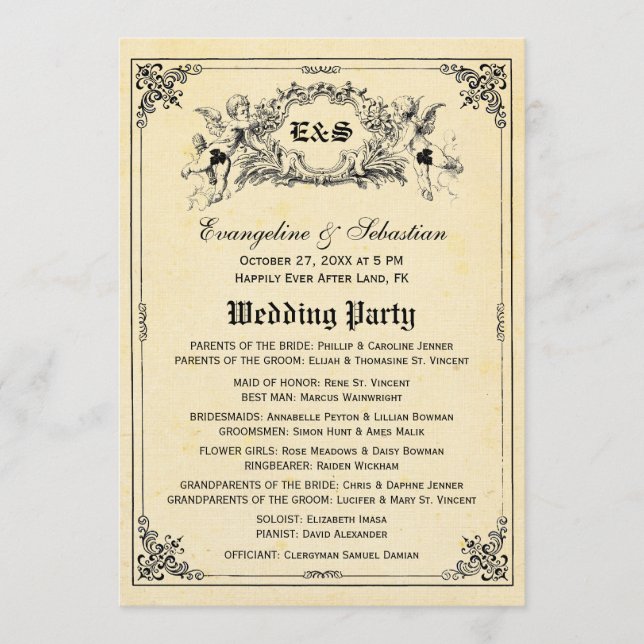 Fairy Tale Storybook Programmes de mariage (Devant)