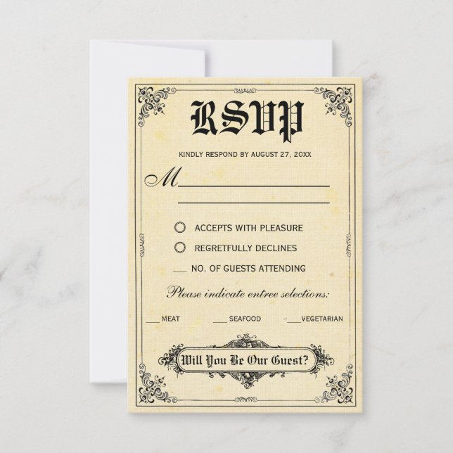 Fairy Tale Storybook Wedding Cartes RSVP (Devant)
