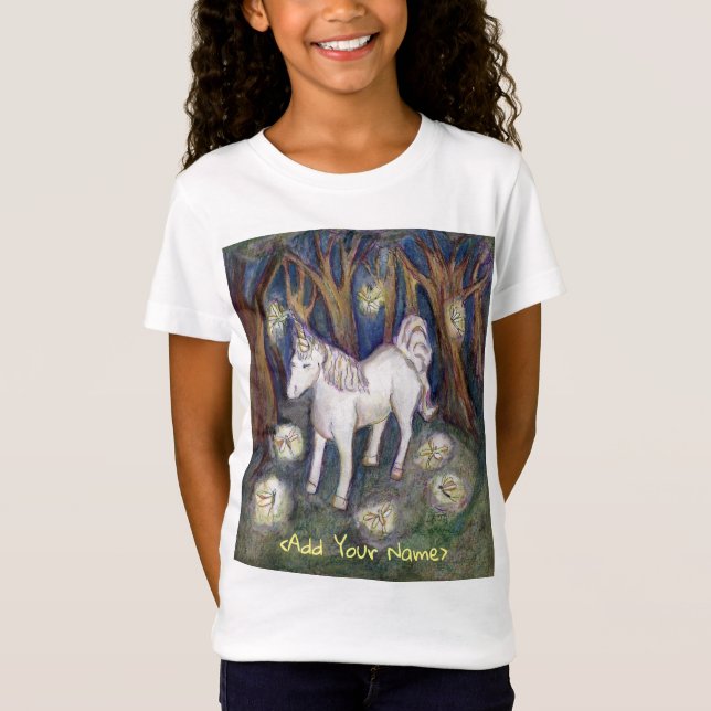 Fairy Unicorn Forest Imaginaire Art Custom T-Shirt (Devant)