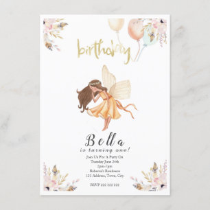 Fairy Watercolor Invitation de bébé