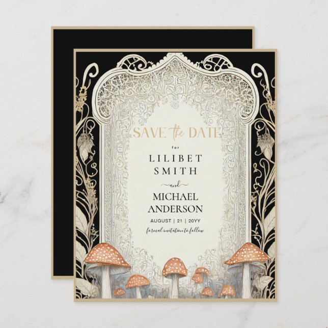 Fairycore Enregistrer la date Black Gold Woodland (Devant / Derrière)