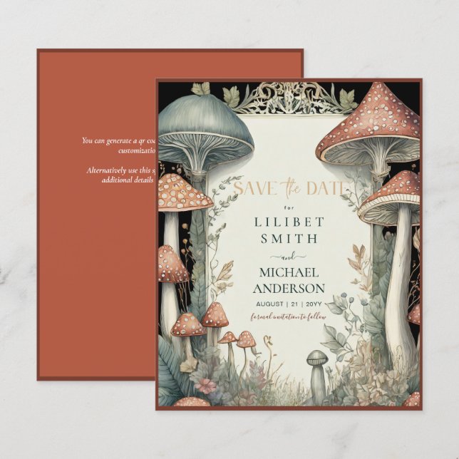 Fairycore Enregistrer la date Terracotta Woodland (Devant / Derrière)