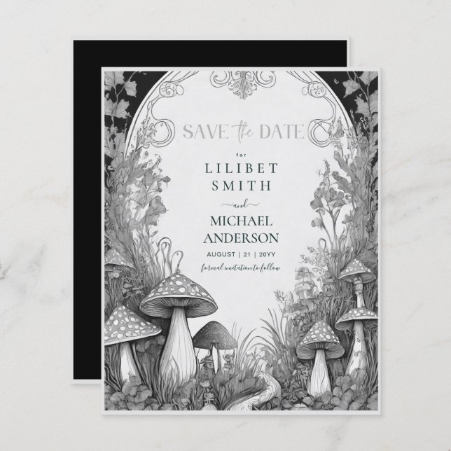 Fairycore Sauvez la date Goblincore Champignons (Devant / Derrière)