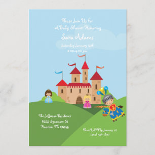 Fairytale Castle Knight 5x7 Baby shower Invitation