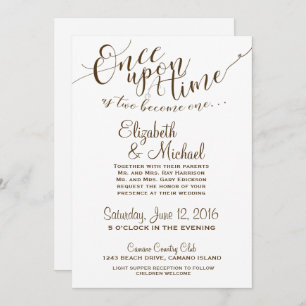 Fairytale Invitation Once Upon A Time - brown text