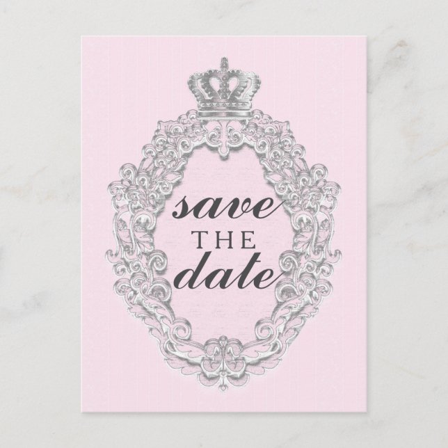 Fairytale Vintage Rose Princesse SAVE DATE Carte p (Devant)