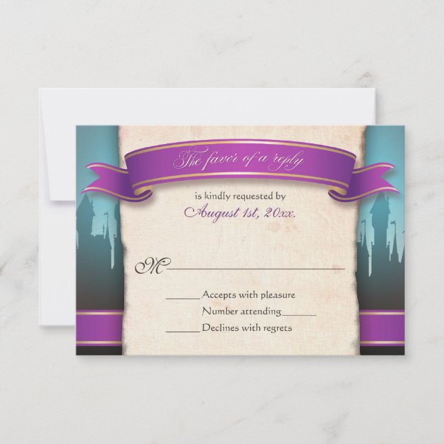 Fairytale Wedding RSVP Répondre Cartes (Devant)