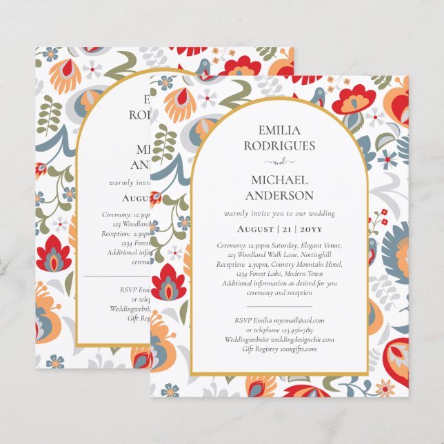 Fairytalecards.com Double Face BILINGUE Mariage Ar (Devant / Derrière)