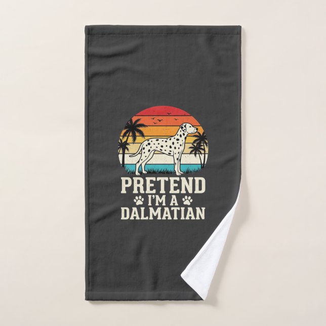 Fais comme si j'étais un chien rétro dalmatien (Serviette à main)