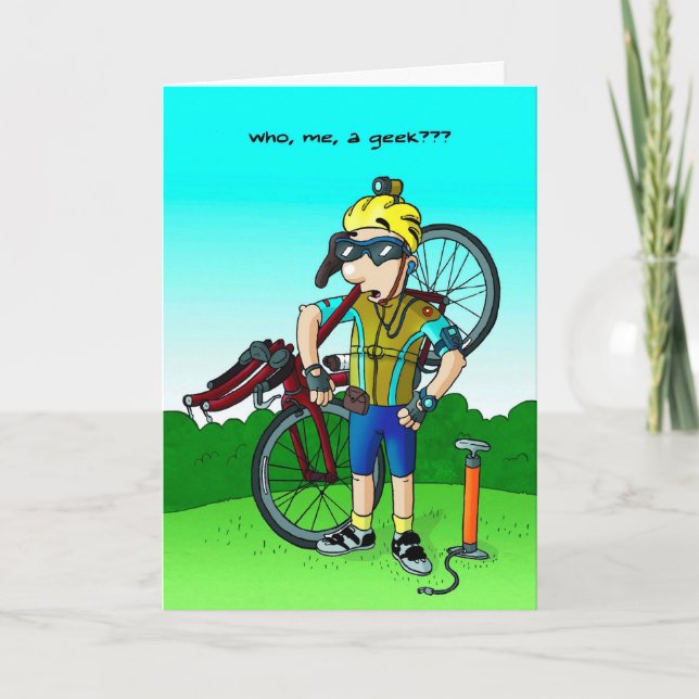 Faisant un cycle la carte d'anniversaire - qui, (Devant)